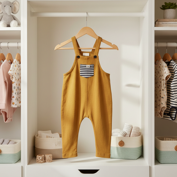 Mustard Easy Fit Overalls